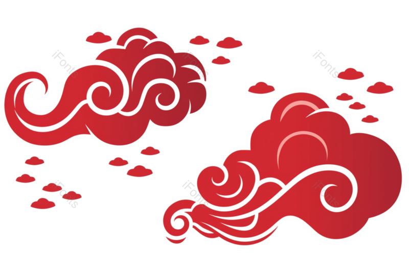 边框图片,祥云元素,水墨PNG,中国风免抠素材